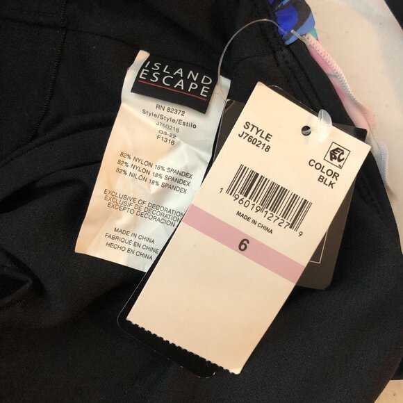 Island Escape Tankini Top Full Bust Support Underwire Lettuce-Edge Floral 6 - Picture 5 of 6